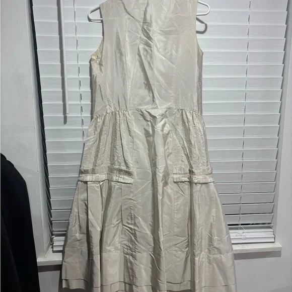 Prada | Dresses | Prada Cream Ruched Embellished Midi Dress Nwot | Poshmark
